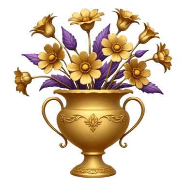 dried flowers in a golden vase sticker