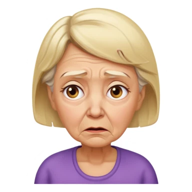 Very worried blonde grandma with a worried expression  sticker