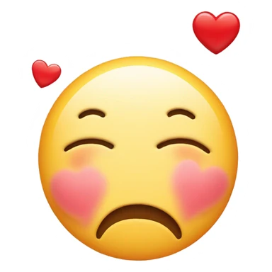 Blushed smiley face with heart kiss sticker