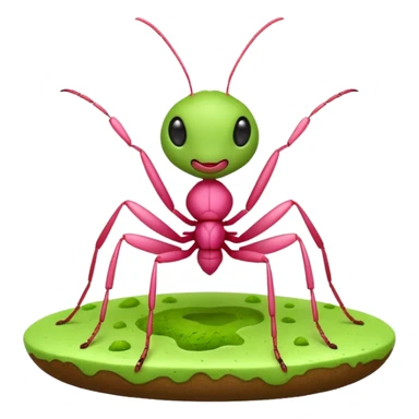 Pink ant with matcha sticker