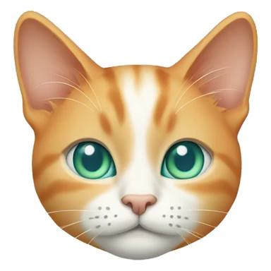 light orange cat with blue/teal collar and light muted green eyes  sticker