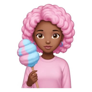 cotton candy holding black girl kid sticker