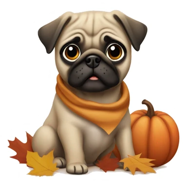 Pug puppy in Autumn  sticker