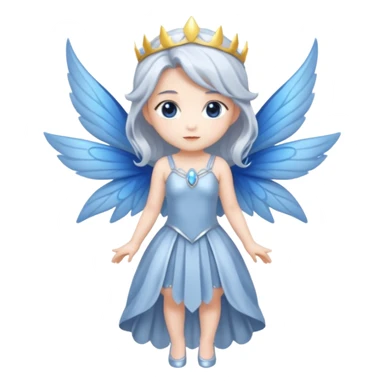  moon-fairy-queen-–-silver-hair,-blue-wings, chibi full body sticker