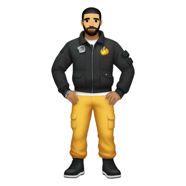 drake standing facing back and he has a jumpsuit on with his arms behind his back with handcuffs - transparent bakground sticker