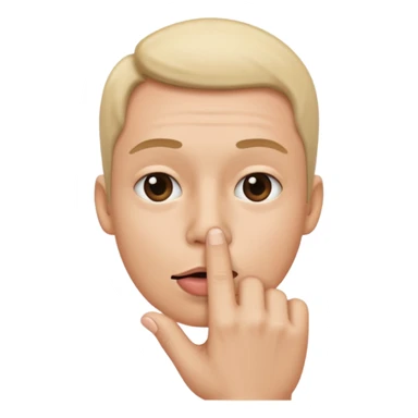Shush emoji with finger on mouth sticker