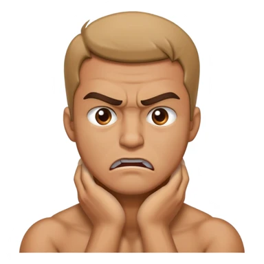 angry man holding his neck  sticker