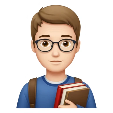 estudiante con libros pero hommbre  sticker