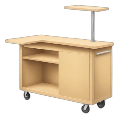 plywood portable counter on wheels sticker