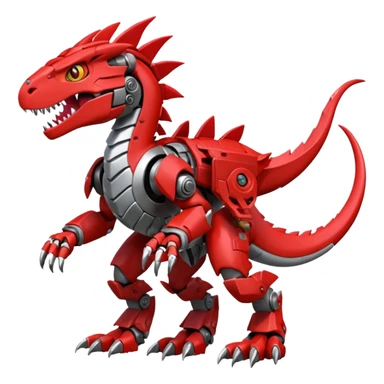 Cool Edgy Digimon-Fakemon-Guilmon-Velociraptor-Dragon-Mecha full body sticker