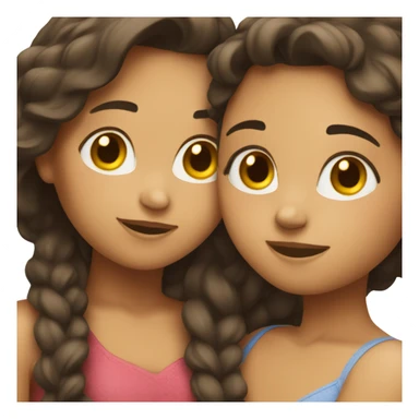 two brunette girls hugging sticker