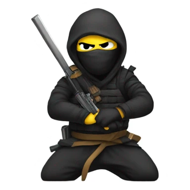 Ninja with a gun sticker