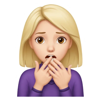 scared woman with her hand on mouth sticker