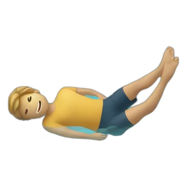 a body floating on water sticker