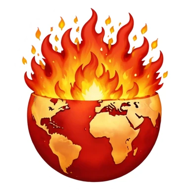 Make it red and on fire Exploding earth sticker