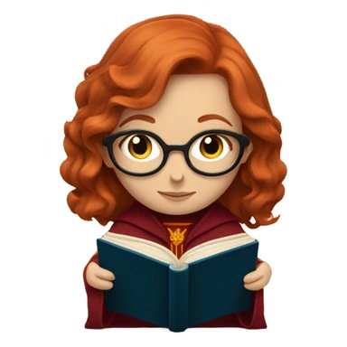 Redhead with deep blue eyes gryffindor reading a book sticker