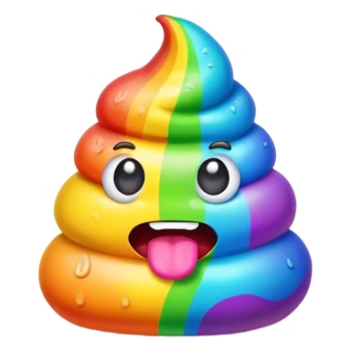 a rainbow poop emoji monster sticker