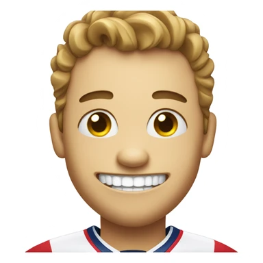 Smiley hockey player with missing tooth sticker