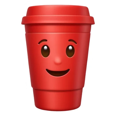 red plastic coffe sticker