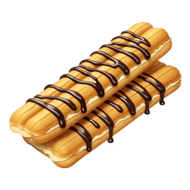 Add chocolate drizzle on top of the crispy golden churros sticker
