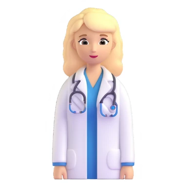 blonde woman doctor with medical symbols sticker