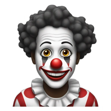 black and white clown sticker