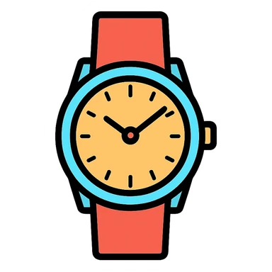 watch, modern color icon style, simple and clear sticker