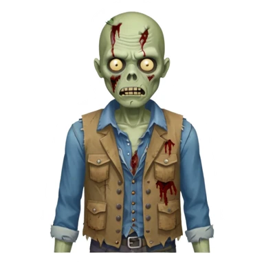 zombie in vest and shirt sticker