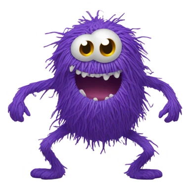 Scribble monster. circle of scribbles with eyes and smiling, narrow arms and legs sticker