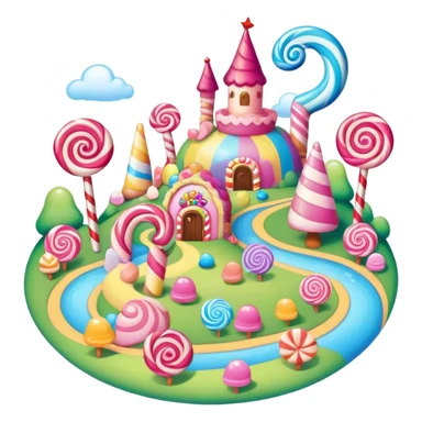 candy land magical landscape sticker