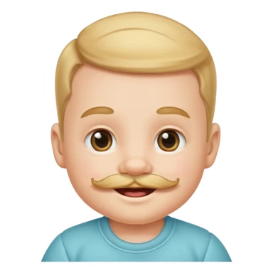 baby with mustached sticker