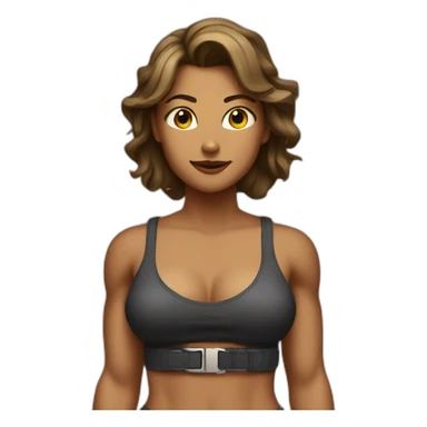 Muscular Woman with belt sticker
