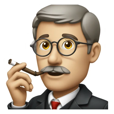 British person smoking a pipe sticker