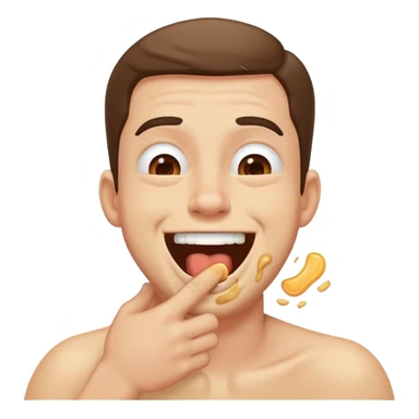 A guy chocking his self while laughing  sticker