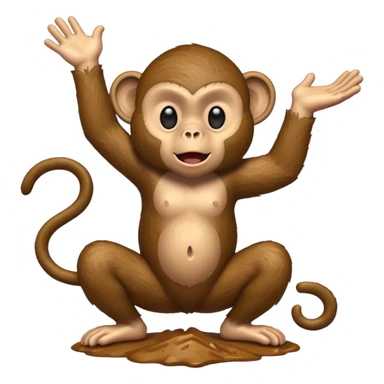 monkey throwing poop sticker
