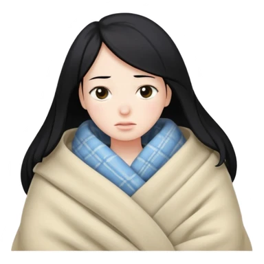 sleeping person With hair black He feels cold sticker