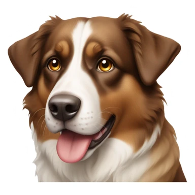 austrailian shepherd dog brown beige and white sticker