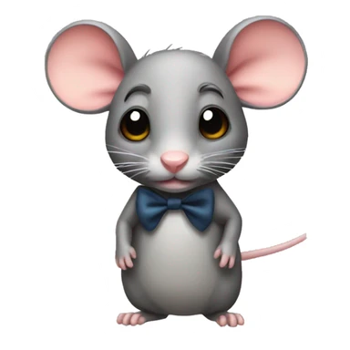 rat with a bow sticker