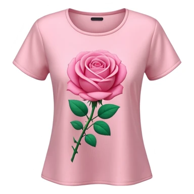 A 3D cartoon rose-pink women’s top with short sleeves, soft fabric texture, gentle lighting, isolated on plain background. sticker