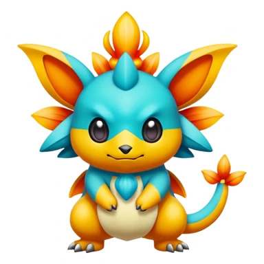 Elemental magical colorful exotic Pokémon-Fakémon-creature sticker