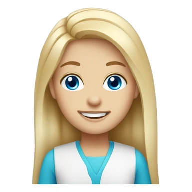 blonde girl with blue eyes orthodontist  sticker