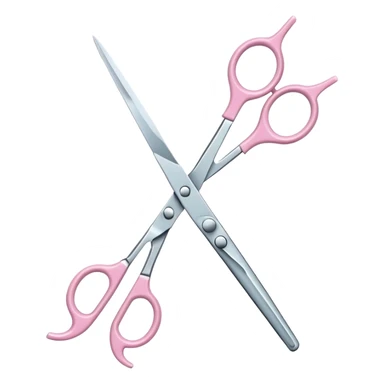 hairdressing scissors with pastel pink handles sticker