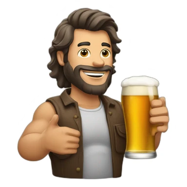 Irone man qui boit une biere sticker