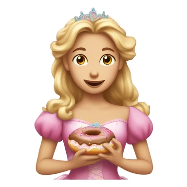 Princess eating donut sticker