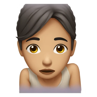 crying sad young woman sticker