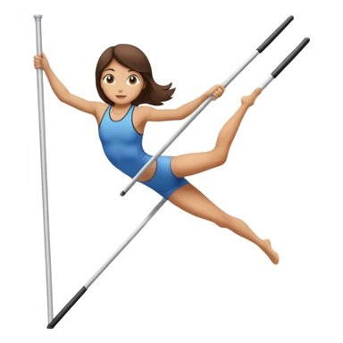 pole vaulting brunette girl sticker