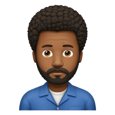 black man with beard, mustache, and short afro sad sticker