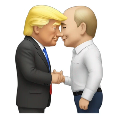 trump-and-putin-kissing,-lgbtq+ friendly, positivity, inclusiveness sticker