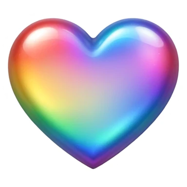 heart with a rainbow shimmer sticker
