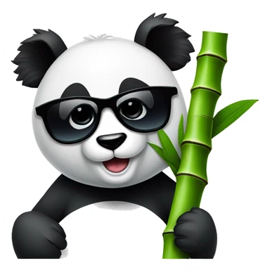 Panda eating bamboo with sunglasses sticker